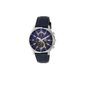  Casio Watch EFV-600L-2AVUDF For Men - Analog Display, Leather Band - Navy 