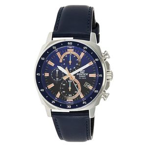  Casio Watch EFV-600L-2AVUDF For Men - Analog Display, Leather Band - Navy 