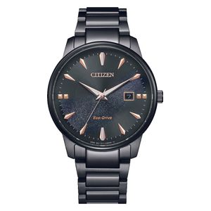  ساعة سيتزن للرجال BM7595-89E - عرض بعقارب, سوار من ستانلس ستيل - اسود 