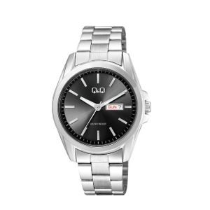  Q&Q Watch A05A-005PY For Men - Analog Display, Stainless Steel Band - Silver 