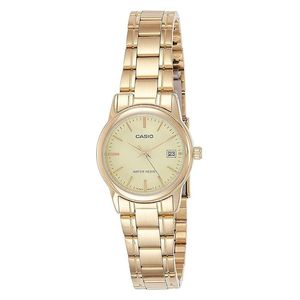  Casio Watch LTP-V002G-9AUDF For Women - Analog Display, Stainless Steel Band - Gold 