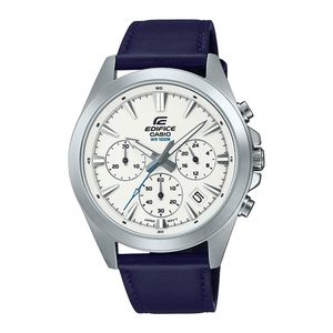  Casio Watch EFV-630L-7AVUDF For Men - Analog Display, Leather Band - Navy 
