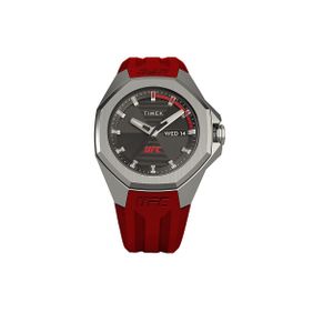  ساعة تايمكس للرجال TW2V57500 - عرض انالوج, سوار من الجلد - احمر 