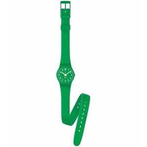  Swatch Watch LG123 For Women - Analog Display, Silicone Band - Green 