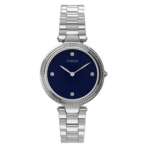  ساعة تايمكس للنساء TW2V24000 - عرض بعقارب, سوار من ستانلس ستيل - سلفر 