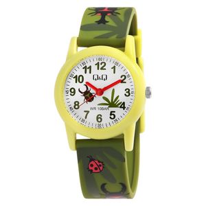  Q&Q Watch VR99J016Y For Kids - Analog Display, Plastic Band - Green 