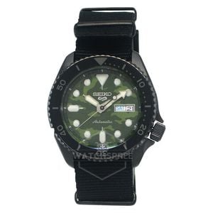  Seiko Watch SRPJ37K1 For Men - Analog Display, Nylon Band - Black 