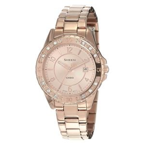  Casio Watch SHE-4532PG-4AUDF For Women- Analog Display, Stinless Steel Band - Rose Gold 