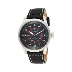  Citizen Watch AW1360-04E For Men - Analog Display, Leather Band - Black 