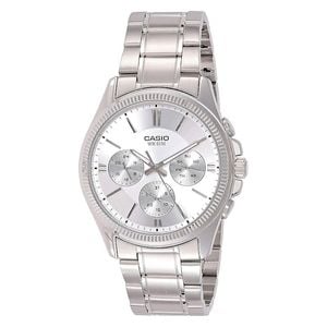  Casio Watch MTP-1375D-7AVDF For Men - Analog Display, Stainless Steel Band - Silver 