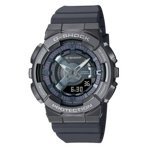  ساعة كاسيو للرجال GM-S110B-8ADR - عرض بعقارب, سوار من الراتنج - سلفر 