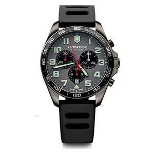  Victorinox Swiss Army Watch 241891 For Men - Analog Display, Leather Band - Black 