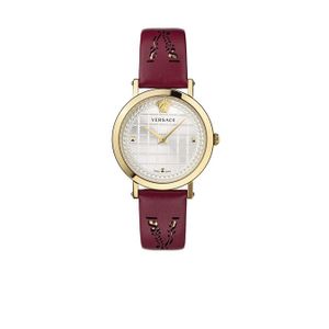  Versace Watch VELV00320 For Women - Analog Display, Leather Band - Red 