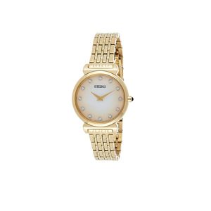  Seiko Watch SFQ802P1 For Women - Analog Display, Stainless Steel Band - Gold 