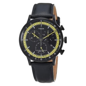  Timex Watch TW2U04800 For Men - Analog Display, Leather Band - Black 