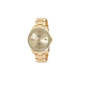  Q&Q Watch CA06J801Y For Women - Analog Display, Stainless Steel Band - Gold 