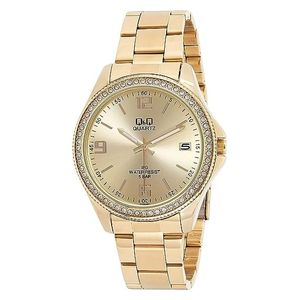  Q&Q Watch CA06J801Y For Women - Analog Display, Stainless Steel Band - Gold 