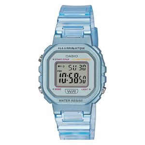  ساعة كاسيوللنساء LA-20WHS-2ADF - عرض رقمي, سوار من ريزن - أزرق 