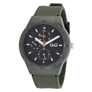  Q&Q Watch VS54J008Y For Men - Analog Display, Resin Band - Black 