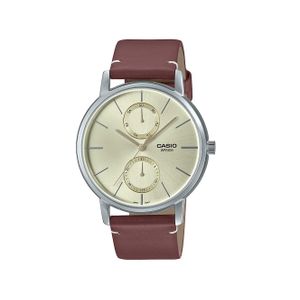  Casio Watch MTP-B310L-9AVDF For Men - Analog Display, Leather Band - Brown 