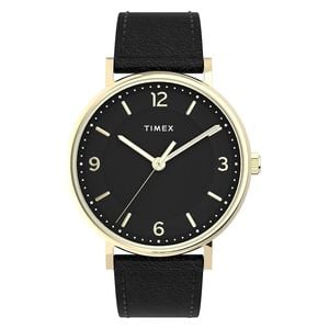  Timex Watch TW2U67600 For Men - Analog Display, Leather Band - Black 
