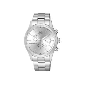  Q&Q Watch C24A-001VY For Men - Analog Display, Stainless Steel Band - Silver 