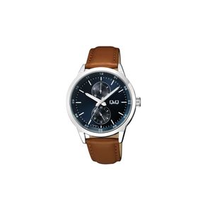  Q&Q Watch A11A-001PY For Men - Analog Display, Leather Band - Brown 