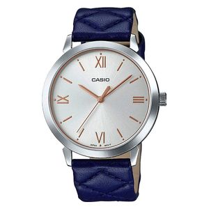  Casio Watch LTP-E153L-2ADF For Women - Analog Display, Leather Band - Blue 