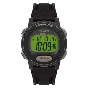  Timex Watch TW4B24500 For Men - Digital Display, Leather Band - Black 