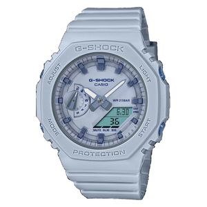  ساعة كاسيو للنساء GMA-S2100BA-2A2DR - عرض بعقارب, سوار من راتنج - ازرق 