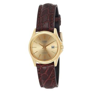  Casio Watch LTP-1183Q-9ADFR For Women - Analog Display, Leather Band - Brown 
