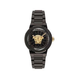  Versace Watch VE3F00622 For Women - Analog Display, Stainless Steel Band - Black 