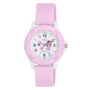  Q&Q Watch VQ96J027Y For Kids - Analog Display, Resin Band - Pink 