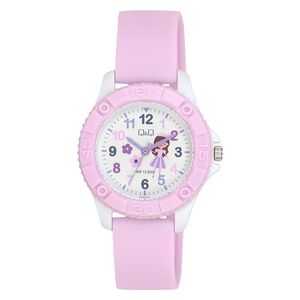  Q&Q Watch VQ96J027Y For Kids - Analog Display, Resin Band - Pink 