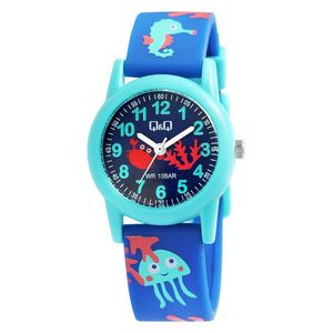  Q&Q Watch VR99J017Y For Kids - Analog Display, Plastic Band - Blue 