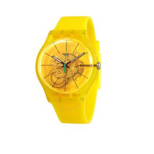  Swatch Watch SUOJ108 For Men - Analog Display, Rubber Band - Yellow 