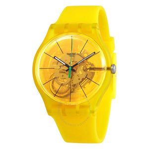  Swatch Watch SUOJ108 For Men - Analog Display, Rubber Band - Yellow 