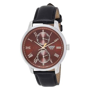  ساعة كاسيو للرجال BEM-313L-5AVDF - عرض انالوج , سوار من الجلد - اسود 