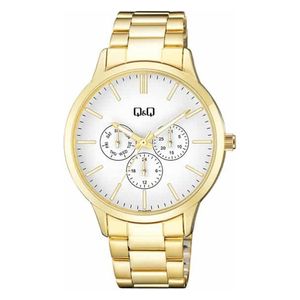  Q&Q Watch A01A-005PY For Men - Analog Display, Stainless Steel Band - Gold 