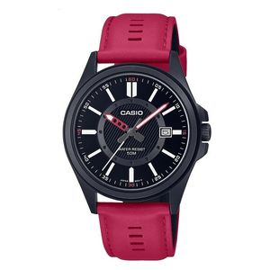  Casio Watch MTP-E700BL-1EVDF For Men - Analog Display, Leather Band - Purple 