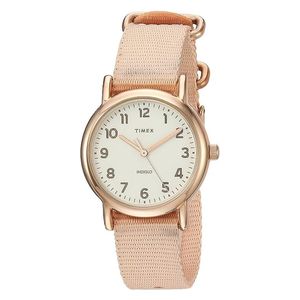  ساعة تايمكس للنساء TW2R59900 - عرض بعقارب, سوار من القماش - اسود 