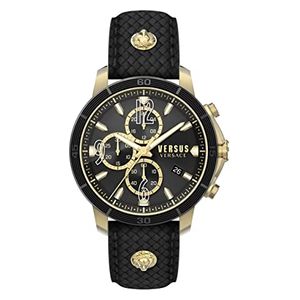  Versus Watch VSPHJ0320 For Men - Analog Display, Leather Band - Black 