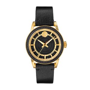  Versace Watch VEPO00320 For Women - Analog Display, Leather Band - Black 