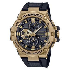  ساعة كاسيو للرجال GST-B400GB-1A9DR - عرض بعقارب, سوار من راتنج - اسود 