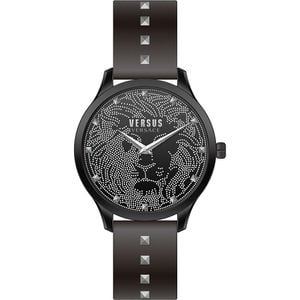  Versus Watch VSPVQ0420 For Women - Analog Display, Leather Band - Black 