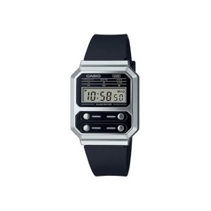  Casio Watch A100WEF-1ADF For Unisex - Digital Display, Resin Band - Black 