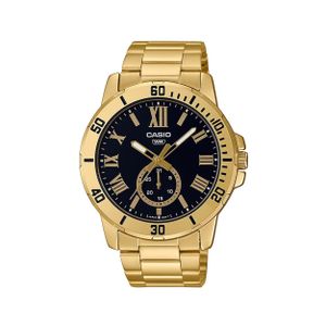  Casio Watch MTP-VD200G-1BUDF For Men - Analog Display, Stainless Steel Band - Gold 