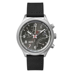  Timex Watch T2P509 For Men - Analog Display, Leather Band - Black 