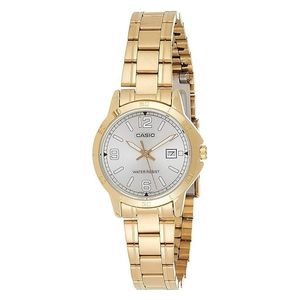  Casio Watch LTP-V004G-7B2UDF For Women - Analog Display, Stainless Steel Band - Gold 