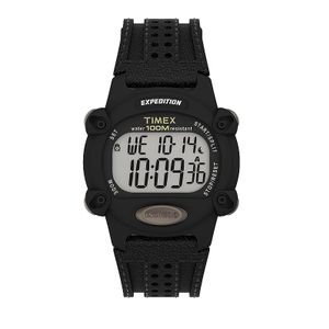 ساعة تايمكس للرجال TW4B20400 - عرض ديجتال, سوار من الجلد - اسود 